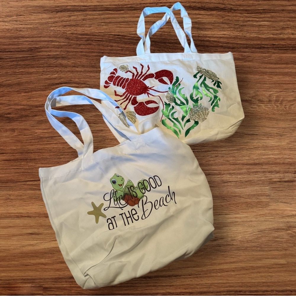 White Beach Tote Bag Set